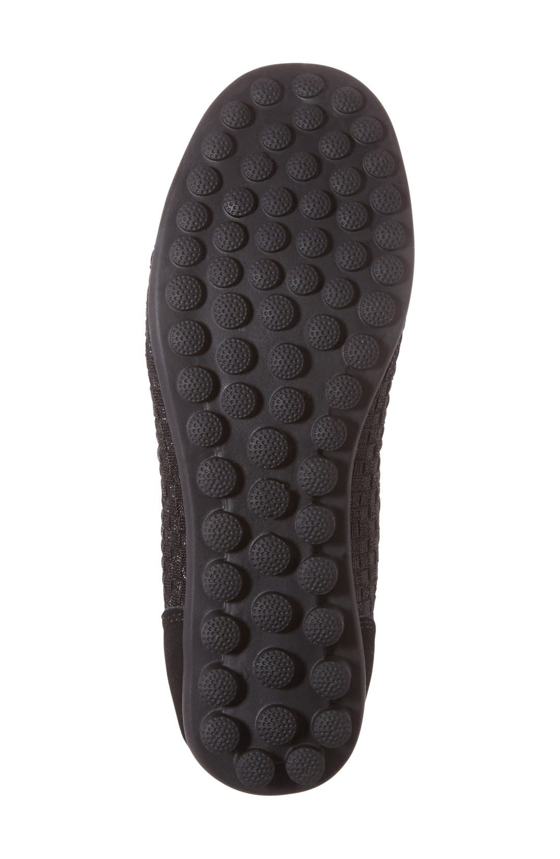 'Bella Me' Woven Flat, Alternate, color, BLACK METALLIC FABRIC