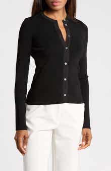 Compact Rib Fitted Cardigan