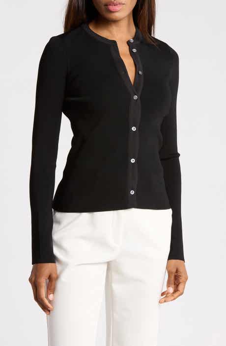 Compact Rib Fitted Cardigan
