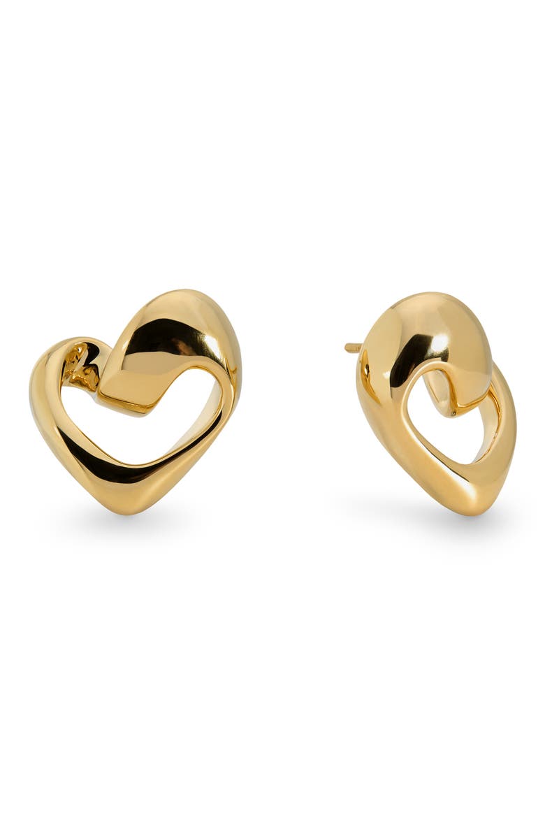 Infinity Heart Stud Earrings, Main, color, 18K GOLD VERMEIL