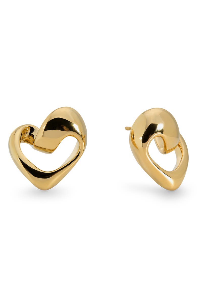 Monica Vinader Infinity Heart Stud Earrings, Main, color, 18K Gold Vermeil