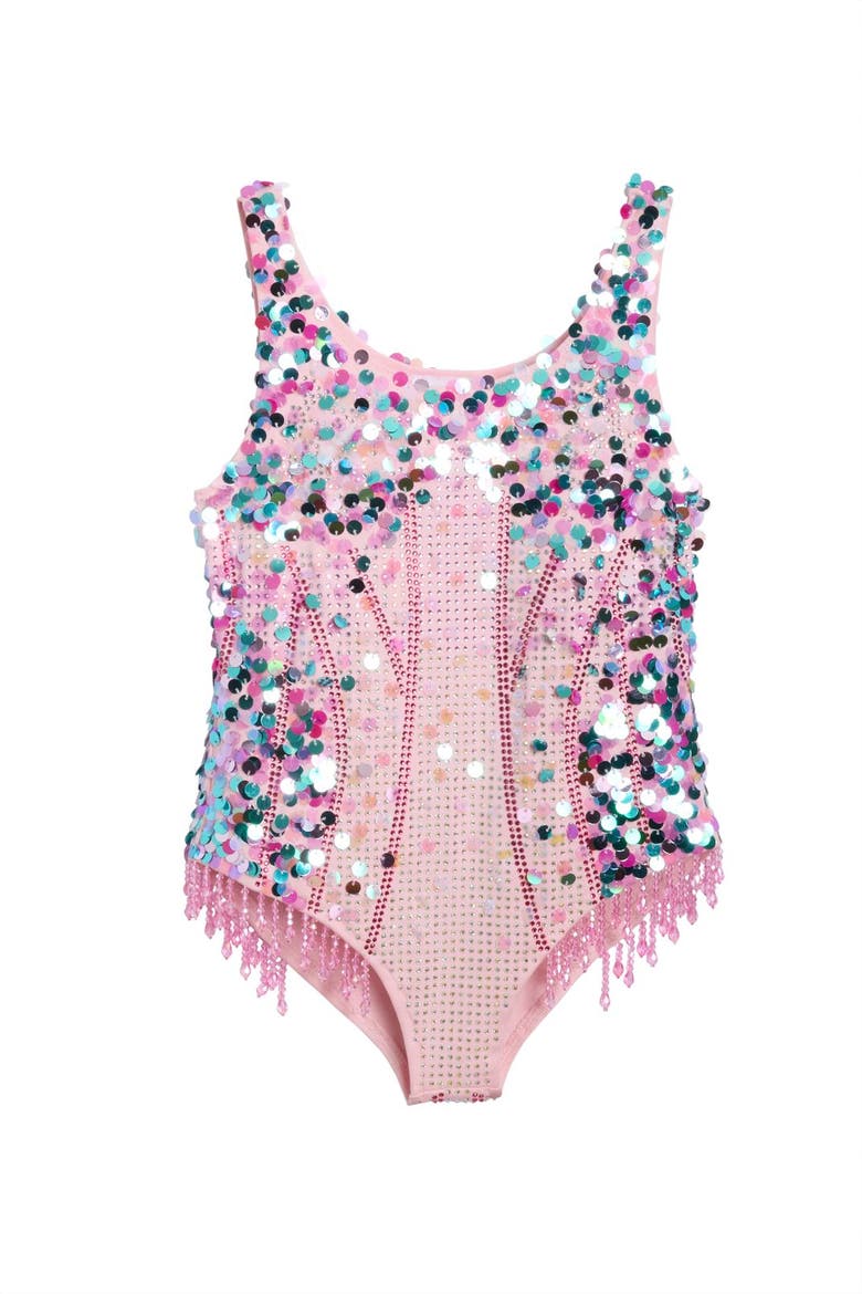 Showgirl Leotard for Girls, Alternate, color, Pink