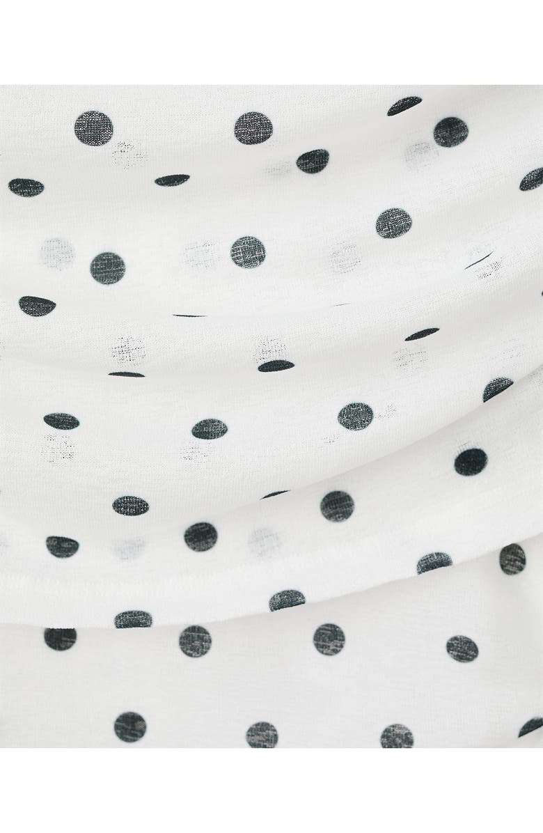 MANGO Nevado Vestido Dot Off the Shoulder Long Sleeve Midi Dress, Alternate, color, White