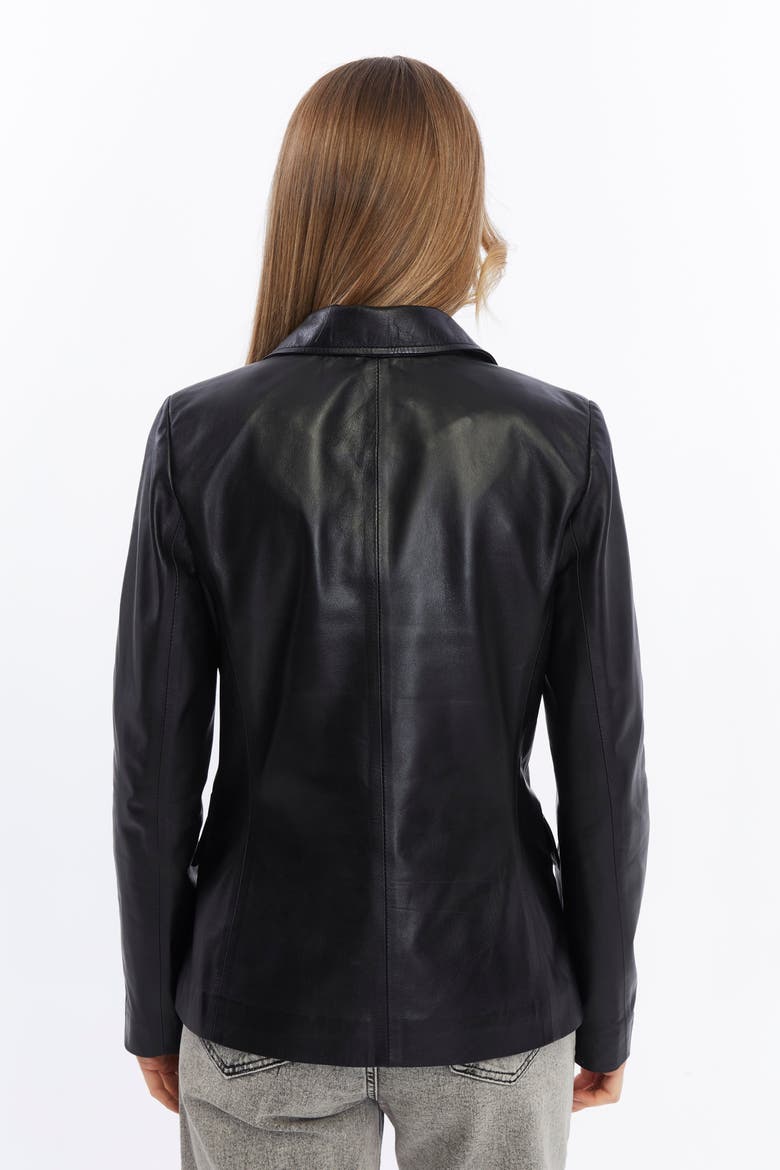 Esther Leather Jacket, Alternate, color, Black