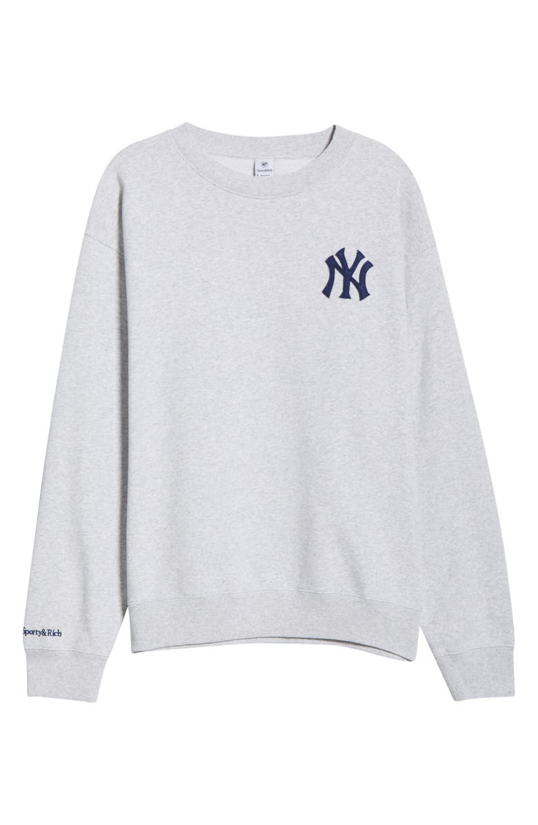 Sporty & Rich Yankees Sweatshirt, Main, color, Heather Gray