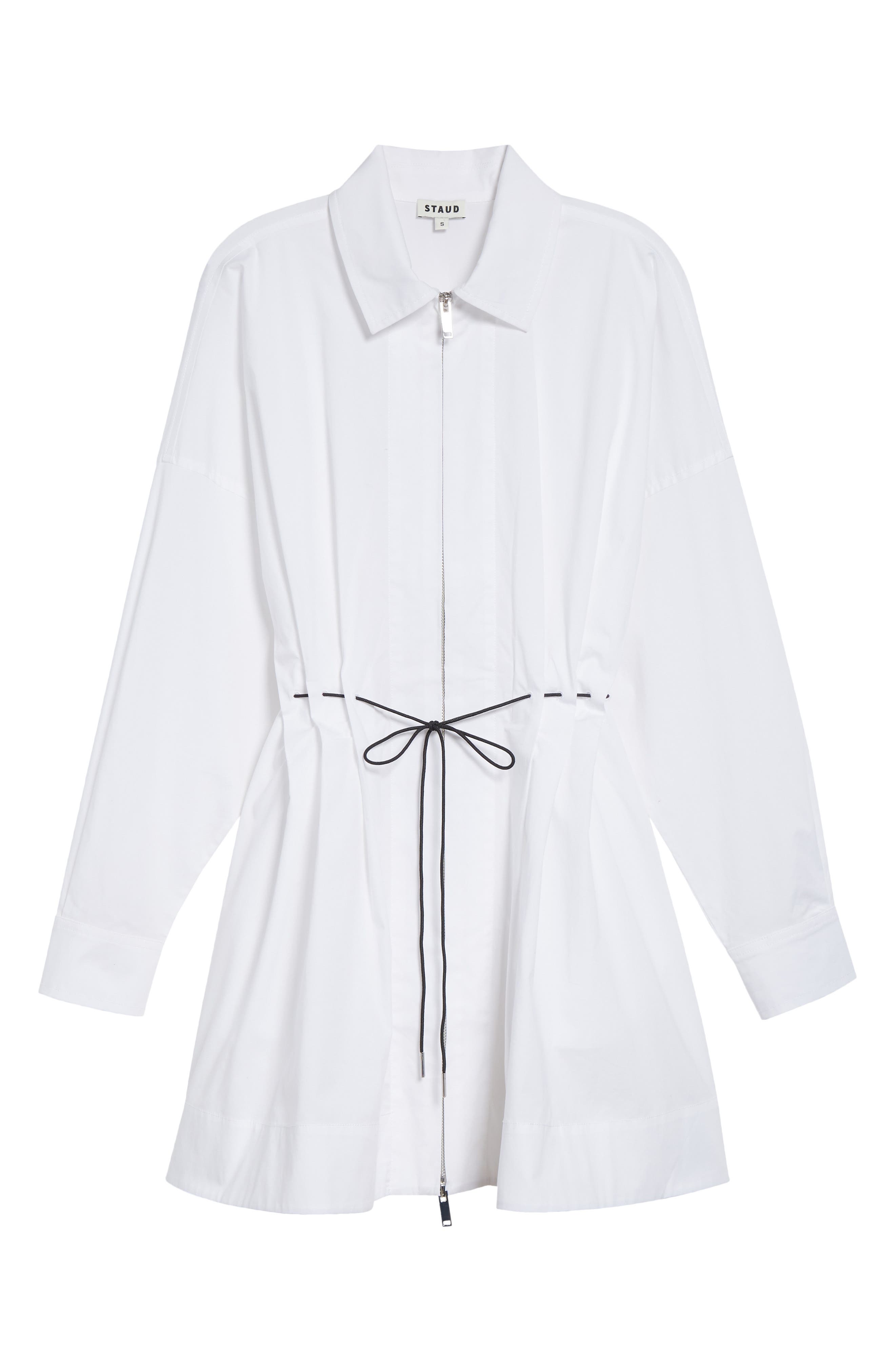 staud shirt dress Meryl gathered cotton-poplin midi - white Cotton/spandex STAUD, Rocco Mini Dress in