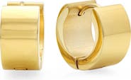 STEELTIME 18k Gold Plated Wide Huggie Hoop Earrings