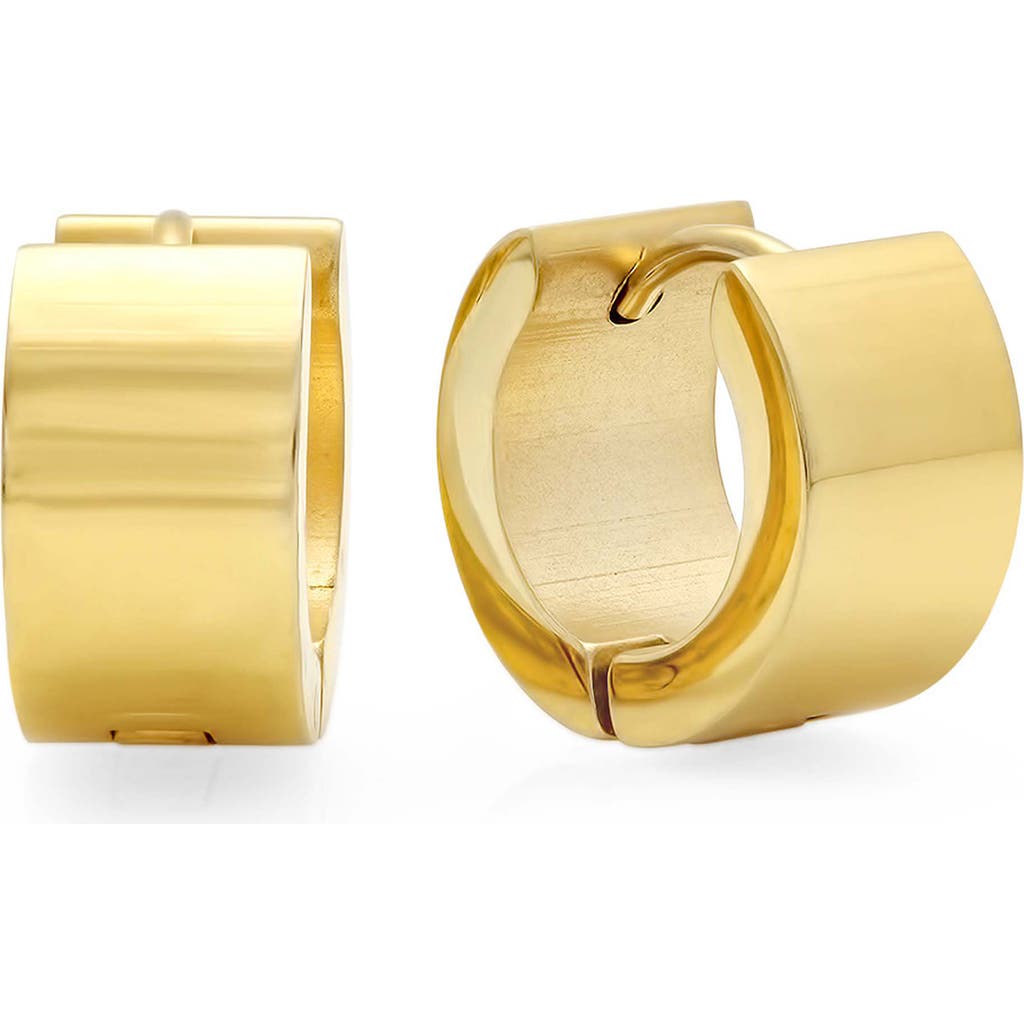 STEELTIME 18k Gold Plated Wide Huggie Hoop Earrings at Nordstrom Rack