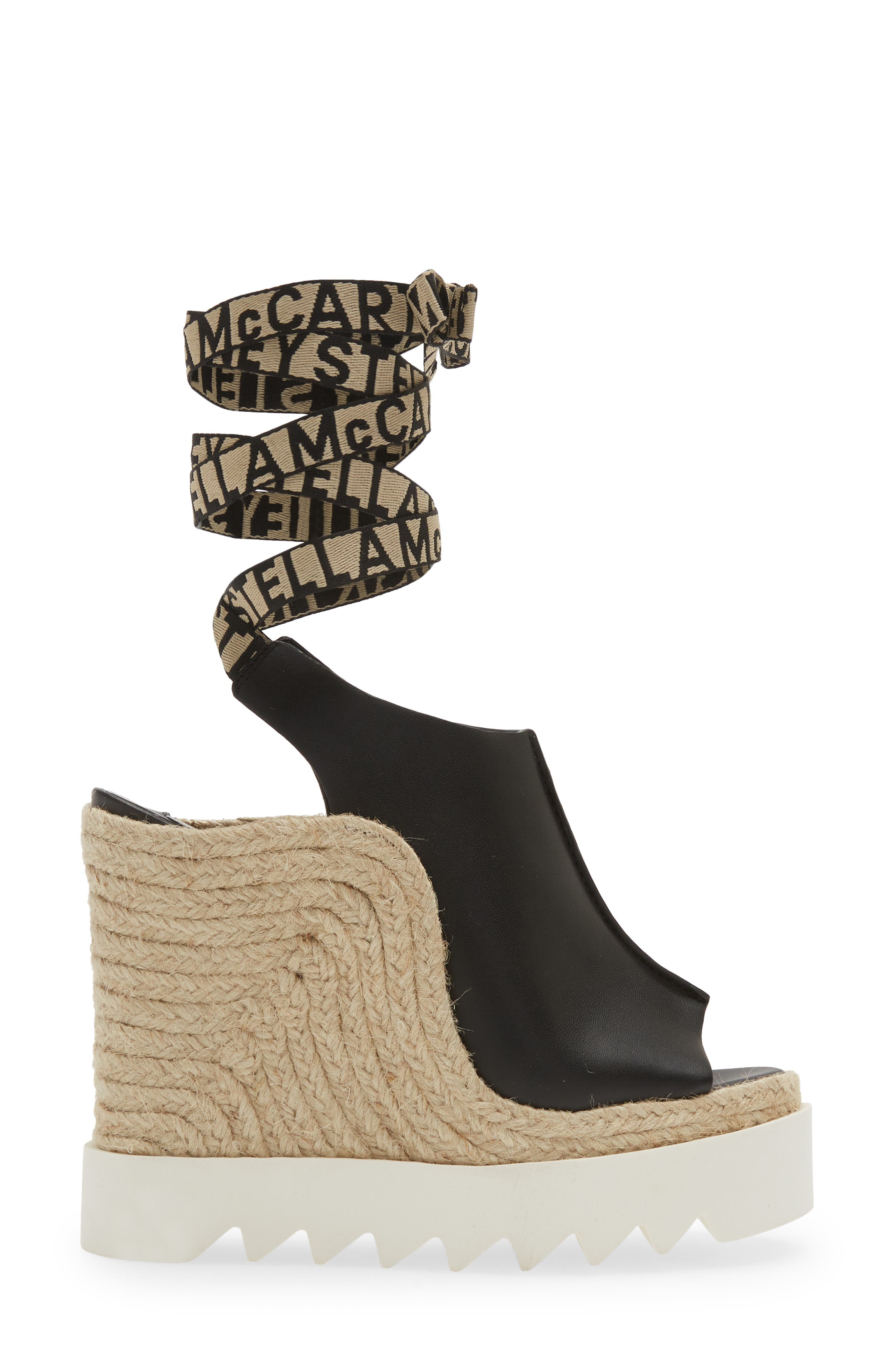 Stella McCartney Gaia Faux Leather Wedge Sandal, Alternate, color, 