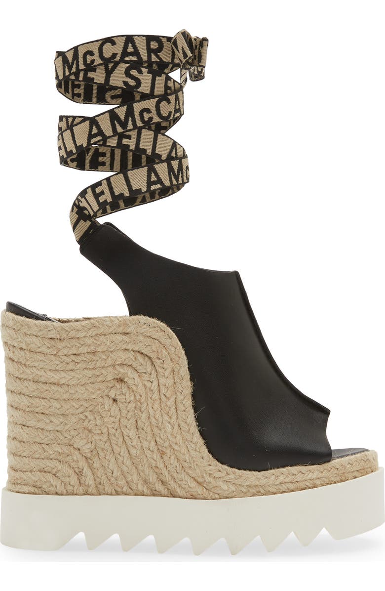 Stella McCartney Gaia Faux Leather Wedge Sandal, Alternate, color,