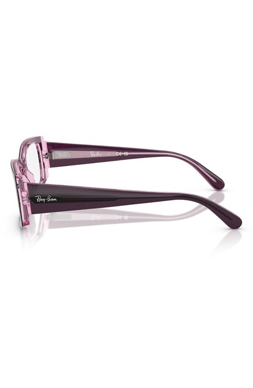 Ray Ban Miriam Optics Eyeglasses Violet On Transparent Pink Frame Clear Lenses Polarized 54-19 In Violet
