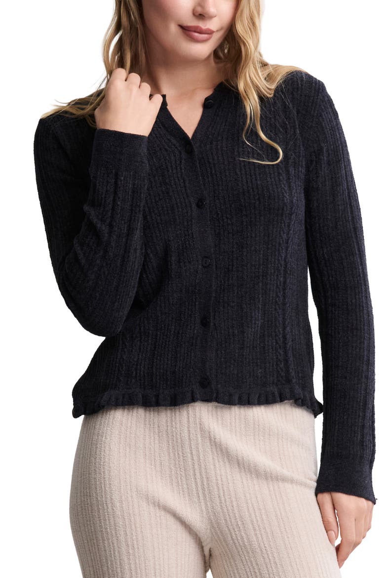 CozyChic Lite® Cable Knit Cardigan, Main, color, BLACK