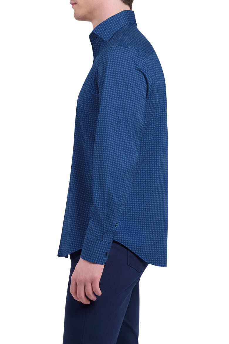 Devon OoohCotton® Geo Print Button-Up Shirt, Alternate, color, NIGHT BLUE