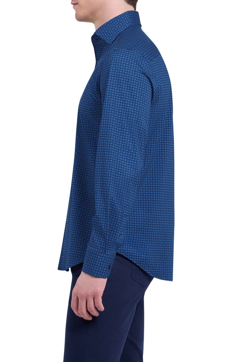 Bugatchi Devon OoohCotton<sup>®</sup> Geo Print Button-Up Shirt, Alternate, color, Night Blue