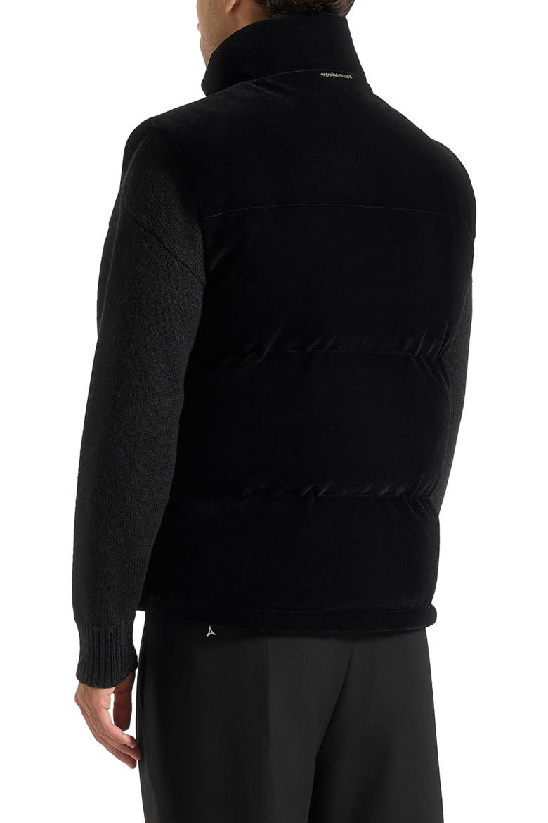 Manu Velvet Puffer Gilet, Alternate, color, Black