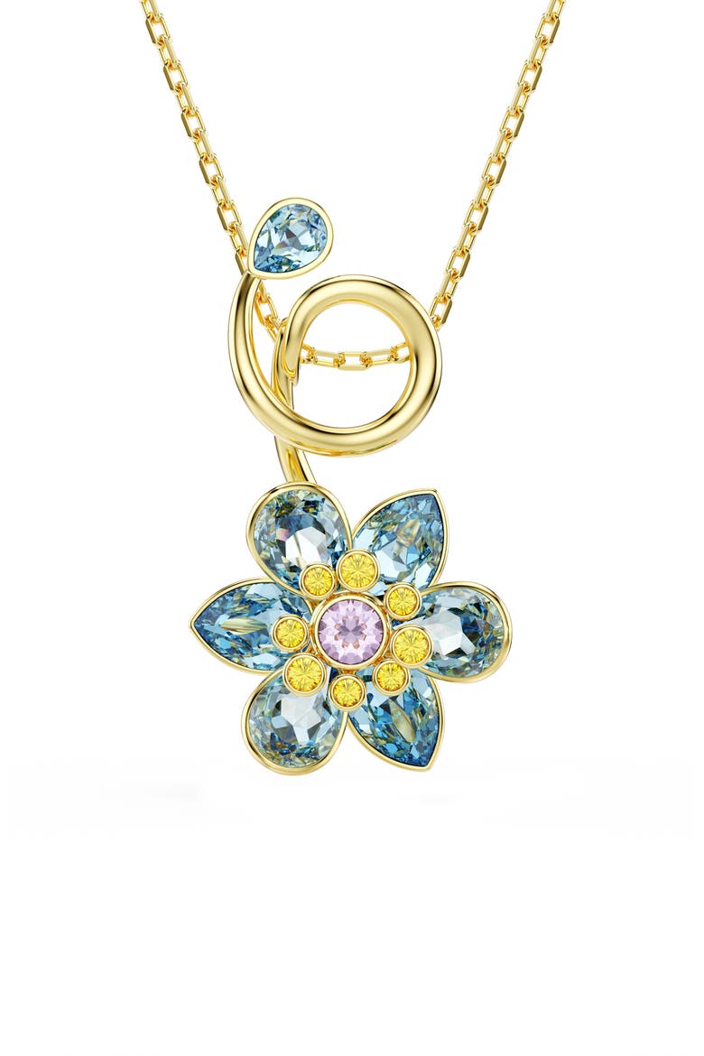 Idyllia Floral Pendant Necklace, Main, color, BLUE