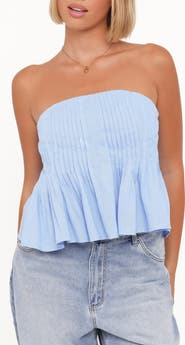 Petal & Pup Cagnes Pintuck Pleat Strapless Top