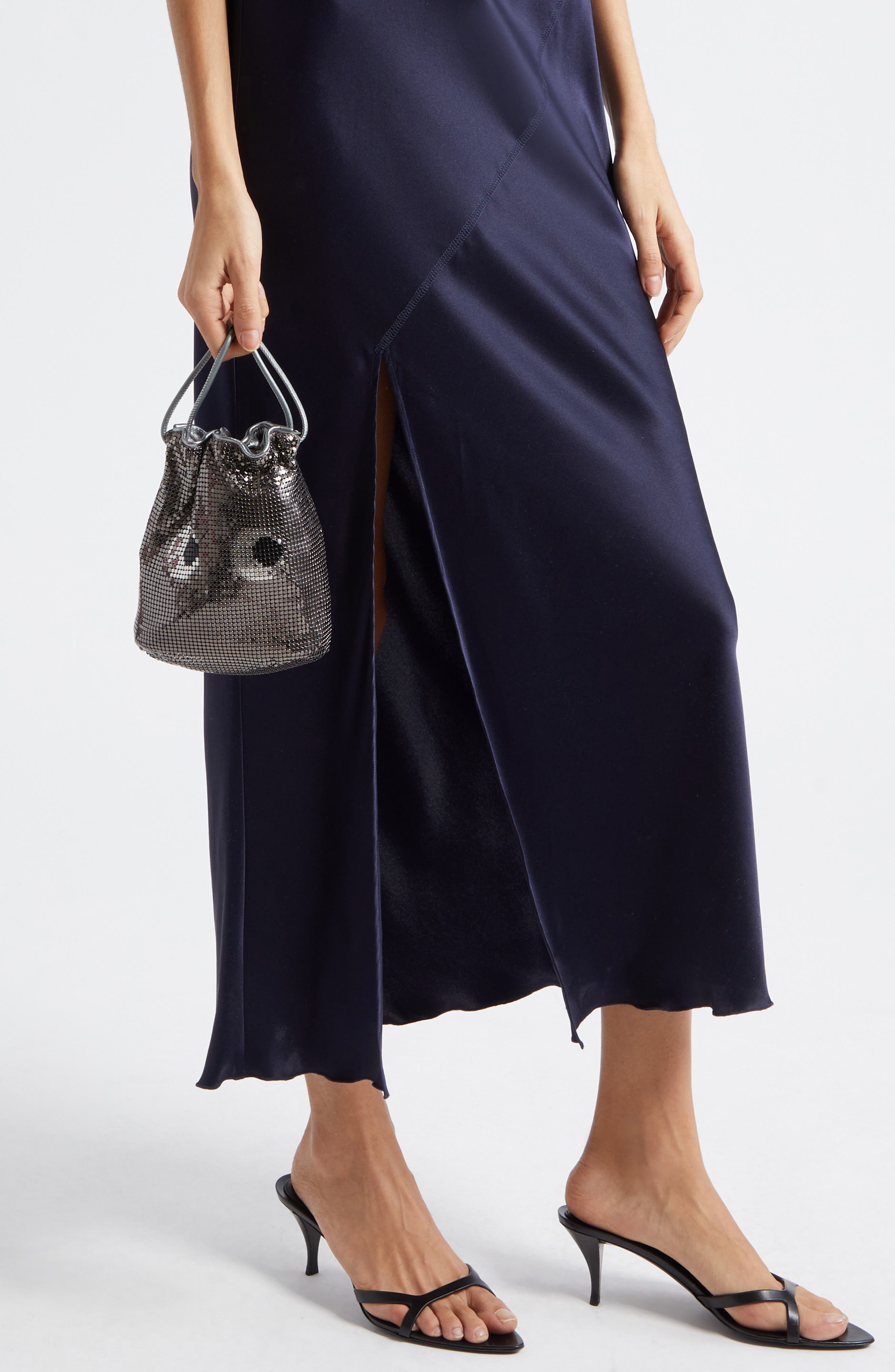 Anya Hindmarch Eyes Metal Mesh Drawstring Pouch, Alternate, color, 