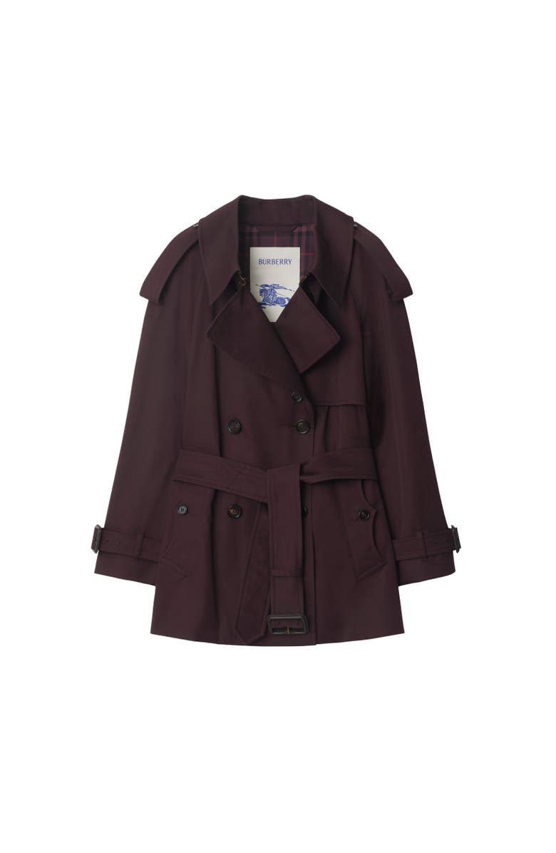 Burberry Short Gabardine Fitzrovia Trench Coat, Alternate, color,