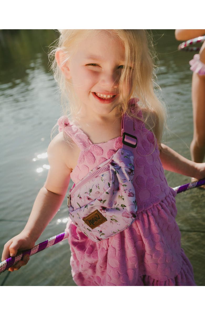 Deux par Deux Adjustable Straps Flower Fanny Pack, Alternate, color, Purple Floral Print