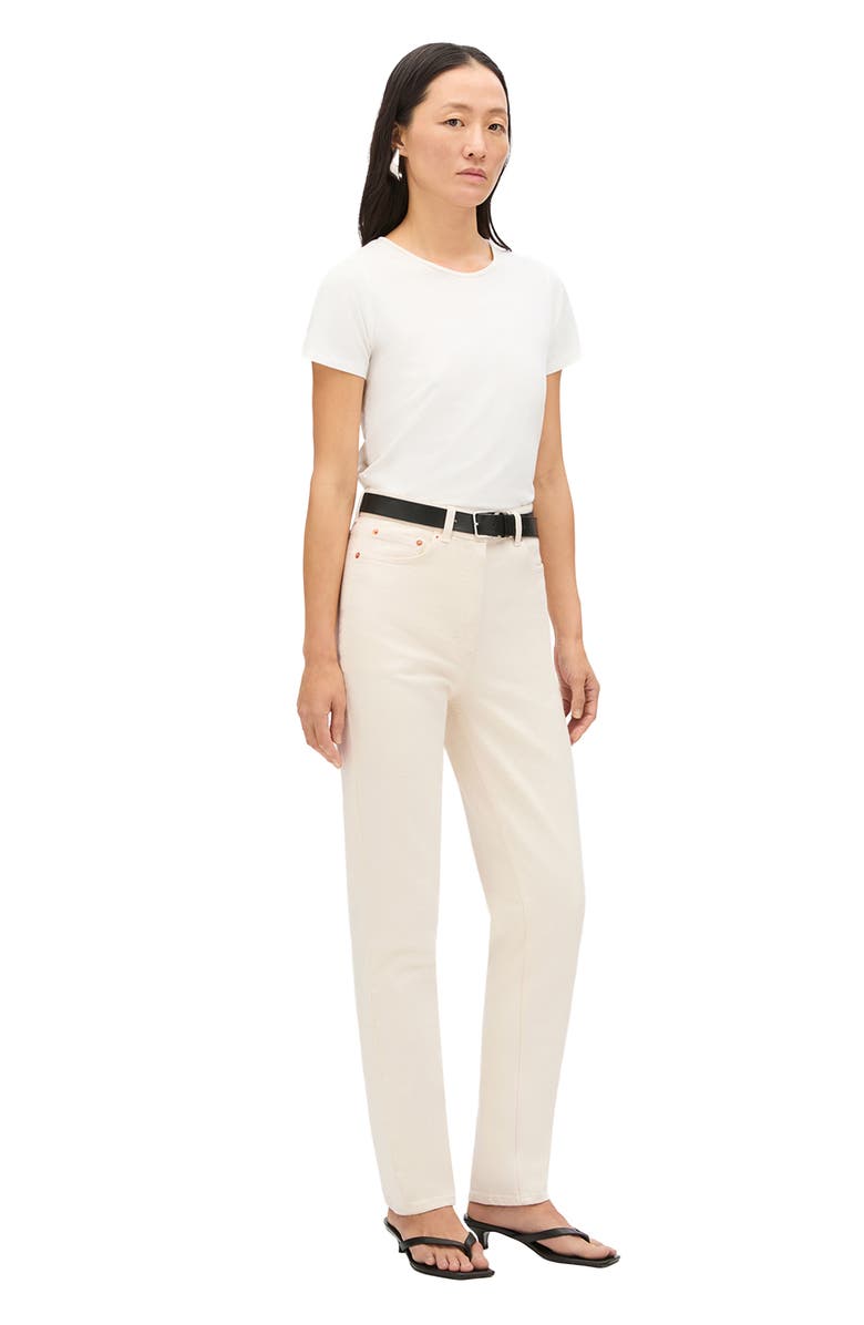 Another Tomorrow Slim Denim Pant, Alternate, color, Ecru