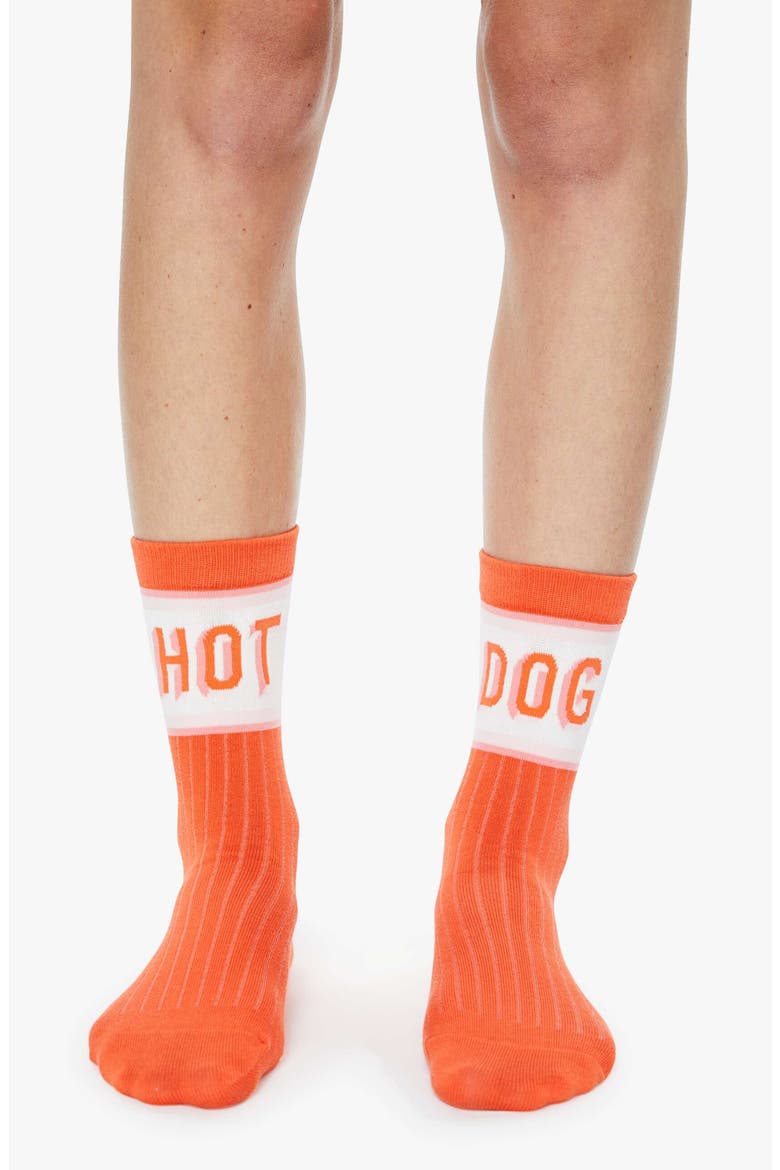 Half Step Cotton Blend Crew Socks, Main, color, HOT DOG