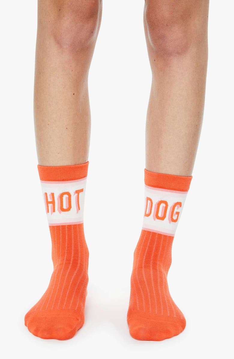 MOTHER Half Step Cotton Blend Crew Socks, Main, color, Hot Dog