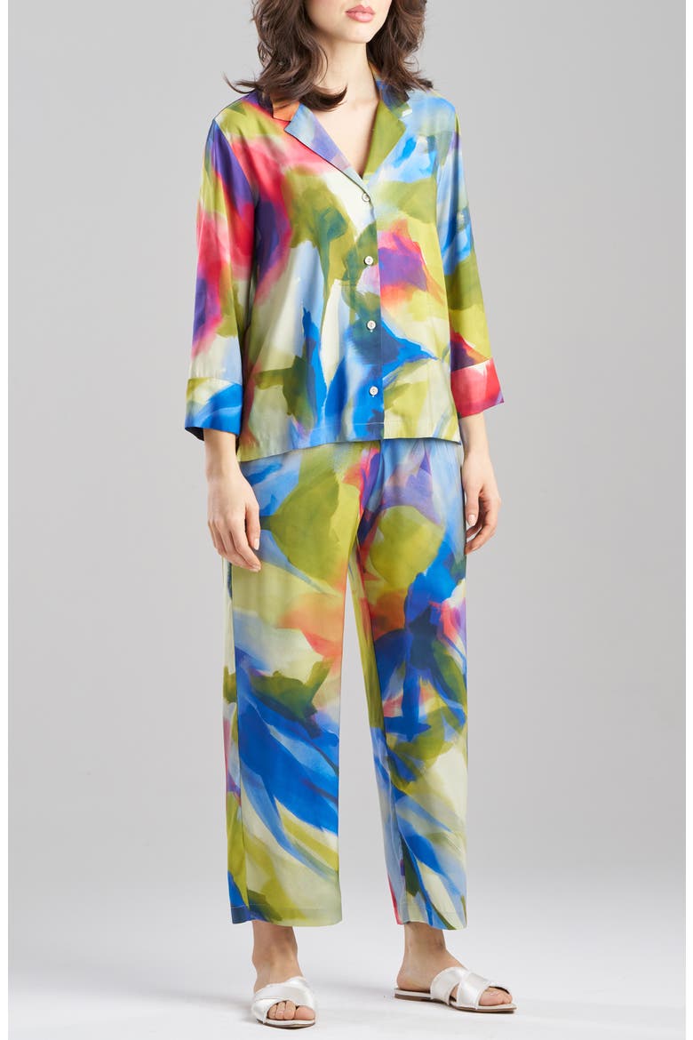 Kumo Stretch Satin Pajamas, Main, color, KUMO MULTI