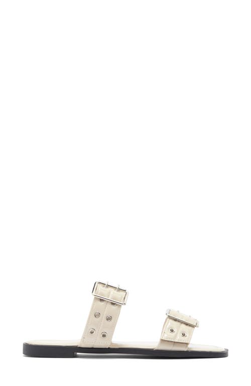 Wild Diva Lounge Belize Buckle Strap Slide Sandal In Bone