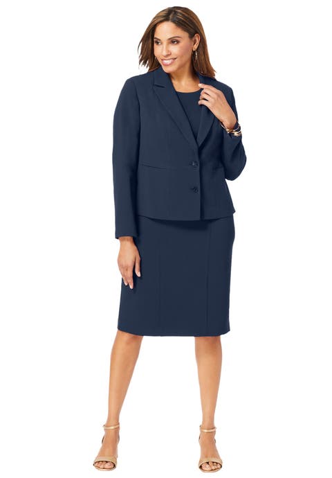 Stretch Crepe Single Breasted Jacket Dress
