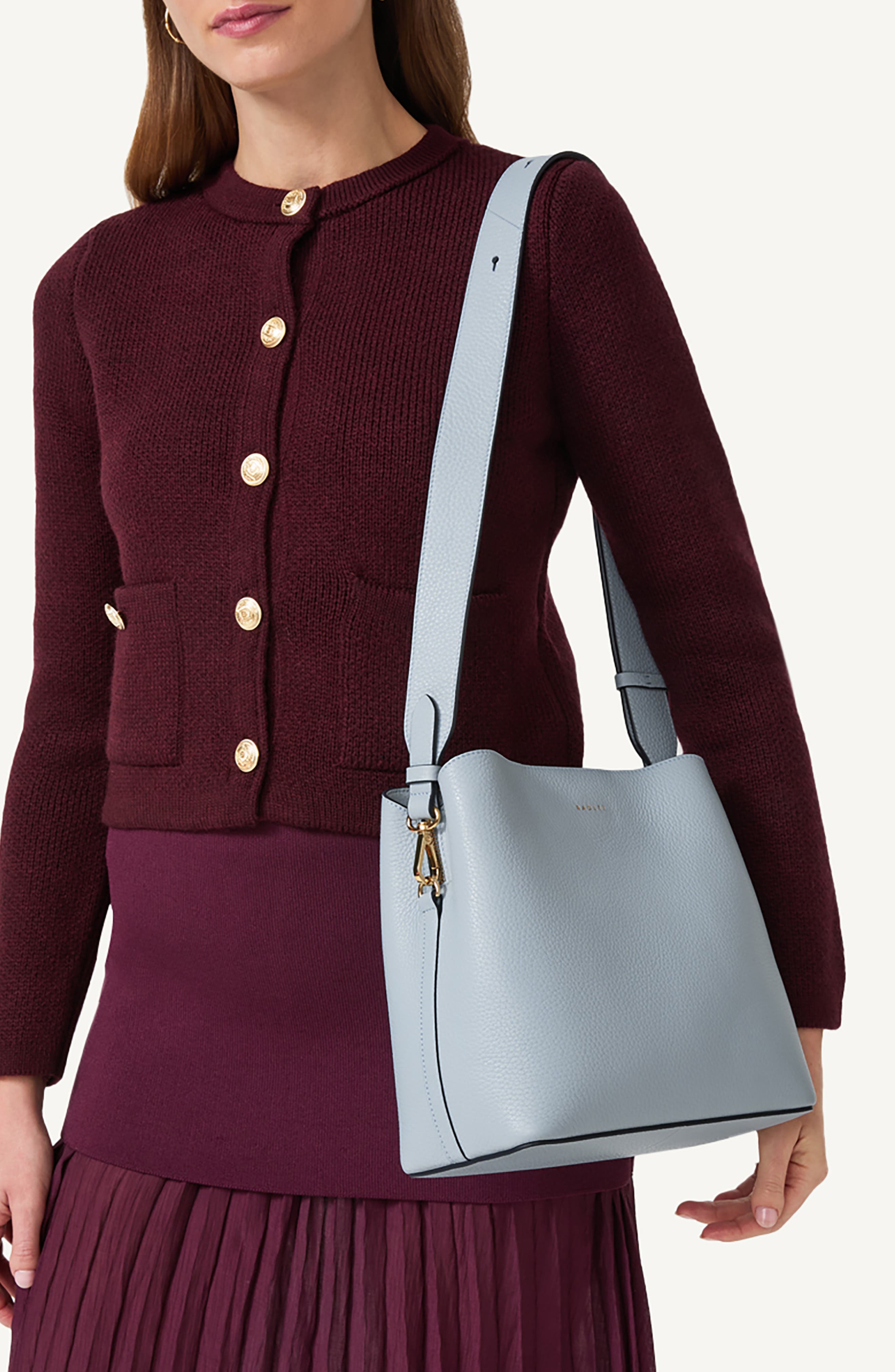 Radley Medium Duke's Place Leather Crossbody Satchel, Alternate, color, Smoke Blue