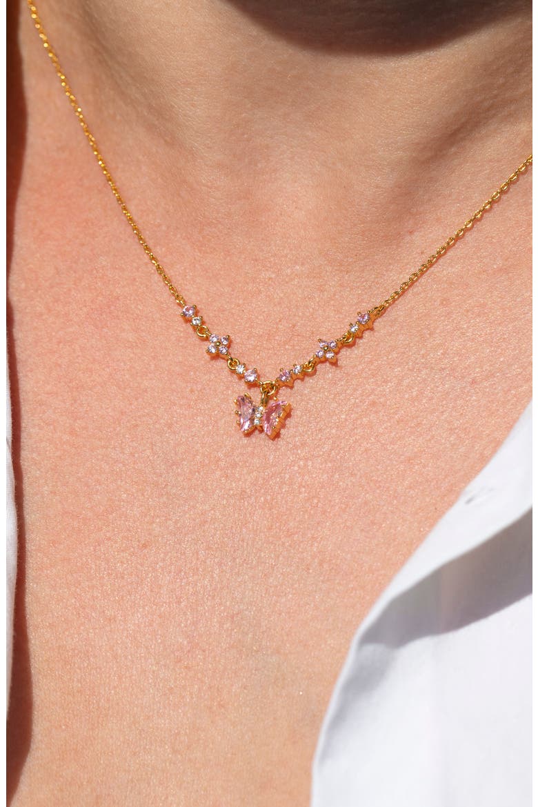 Flutter Love Necklace, Alternate, color, GOLD