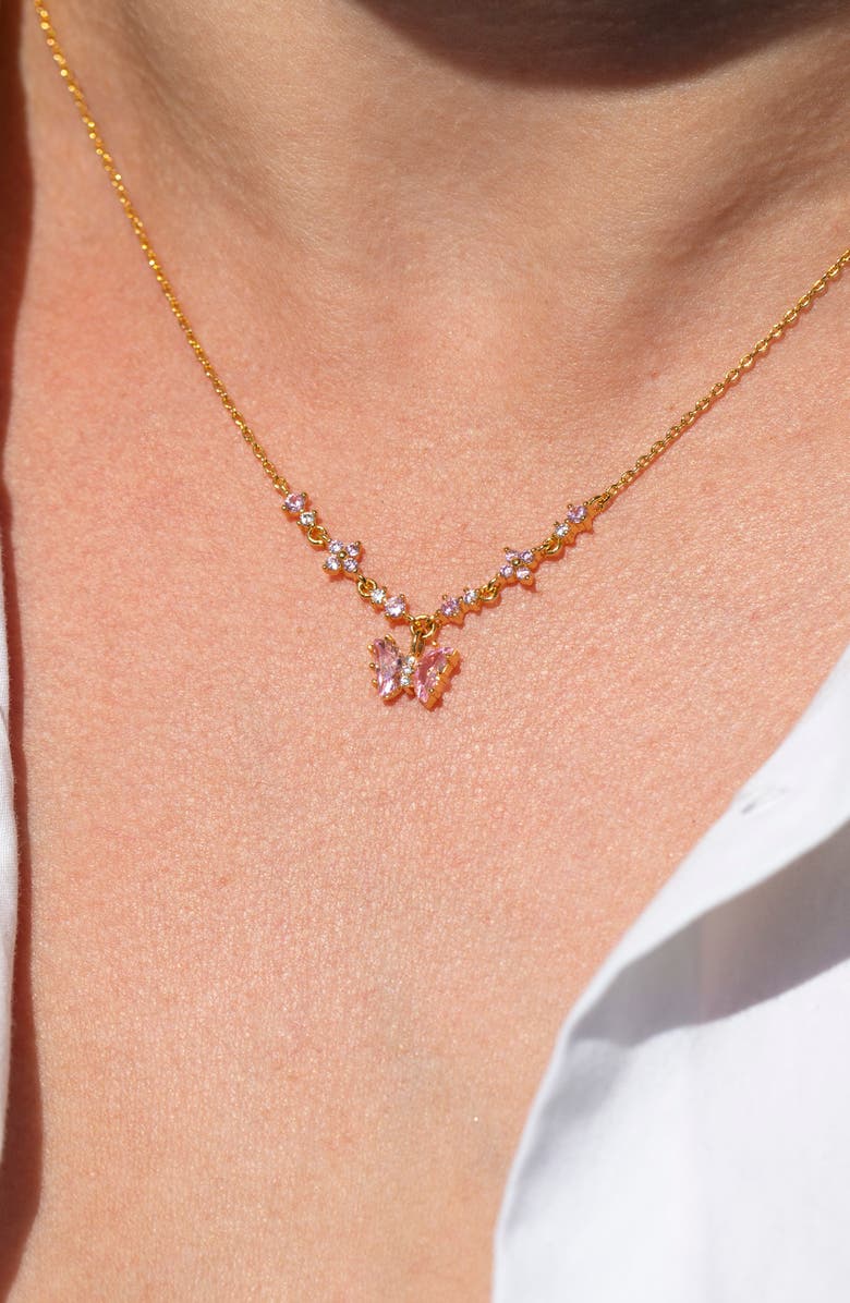 Girls Crew Flutter Love Necklace, Alternate, color, Gold