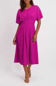 Kensie Short Sleeve Fit & Flare Midi Dress