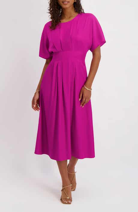 Kensie Short Sleeve Fit & Flare Midi Dress