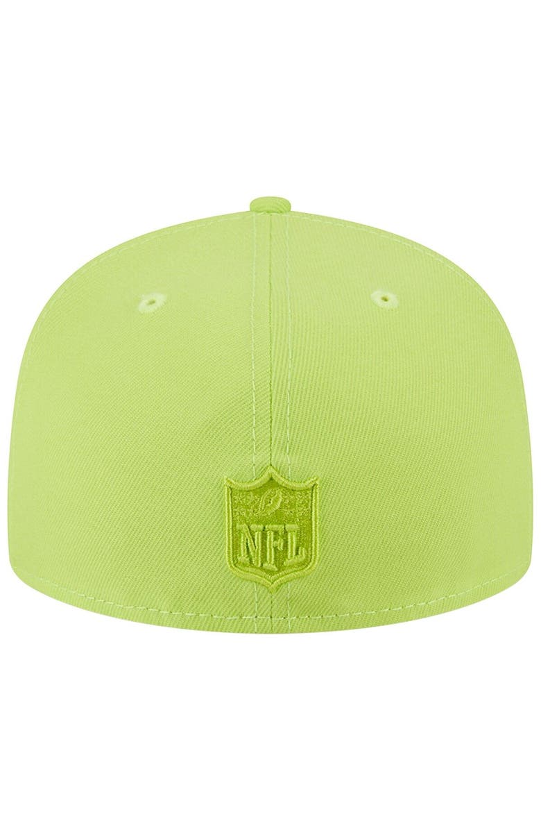 New Era Men's New Era Neon Green Los Angeles Chargers Color Pack Brights 59FIFTY Fitted Hat, Alternate, color, 