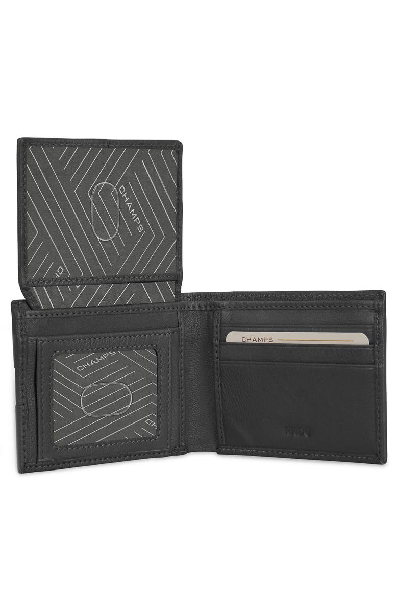 CHAMPS Onyx ID Flap Leather Bifold Wallet, Alternate, color, 