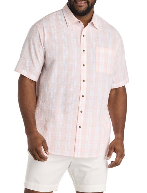 Big & Tall  Seersucker Plaid Sport Shirt