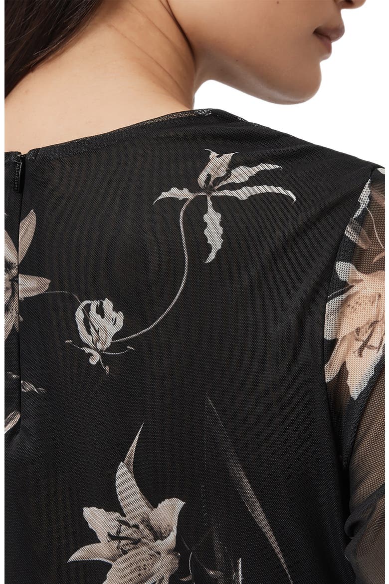 Caia Floral Mesh Top, Alternate, color, PETRA SEPIA BROWN