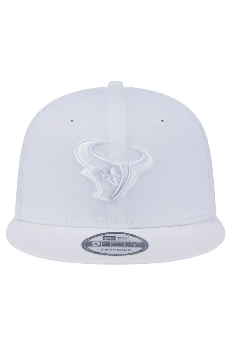 Men's New Era Houston Texans Main White on White 9FIFTY Snapback Hat, Alternate, color, White