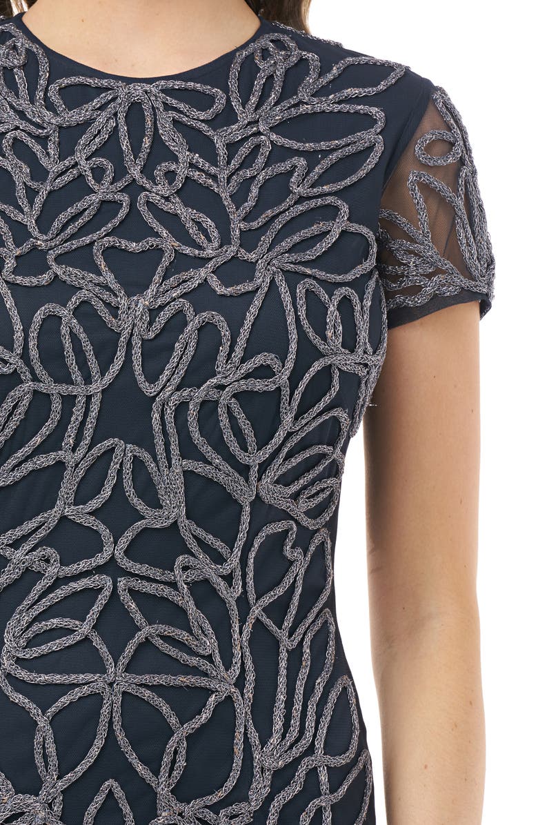 JS Collections Soutache Mesh Cocktail Dress, Alternate, color, 