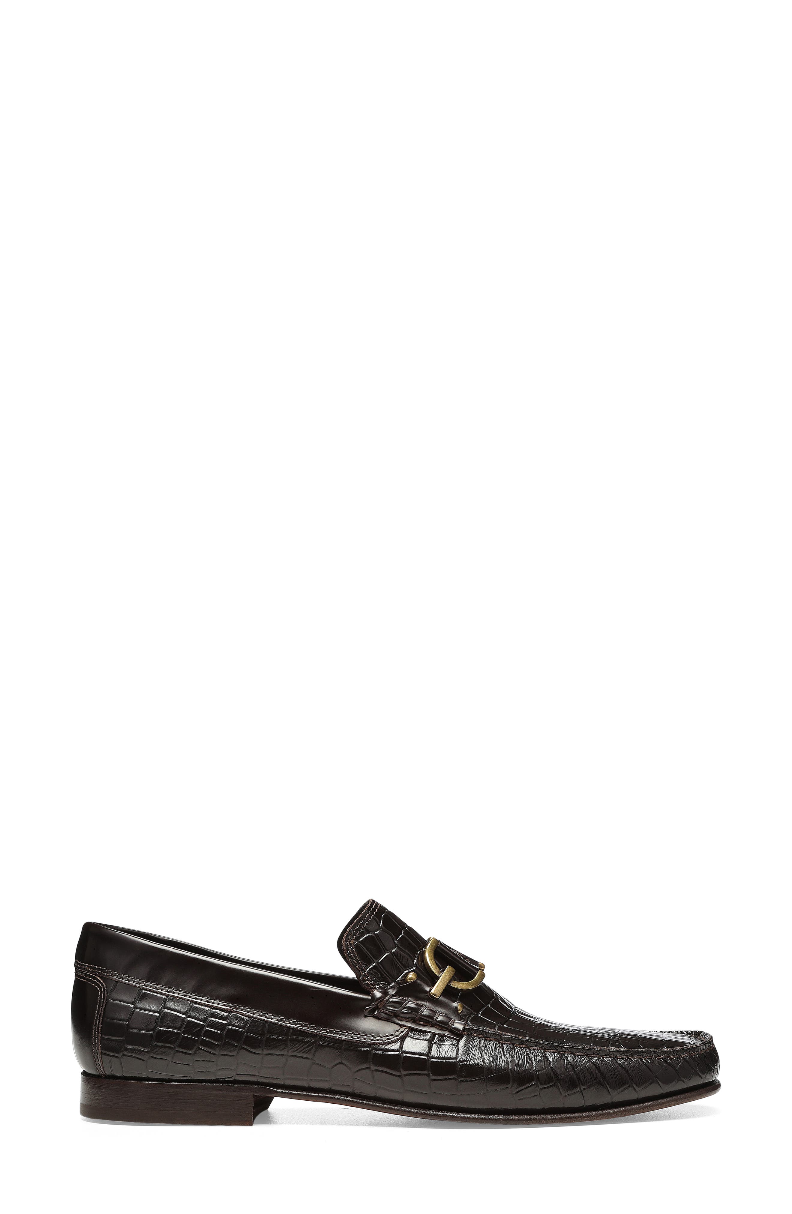 Dacio Croc Embossed Bit Loafer, Alternate, color, DARK BROWN