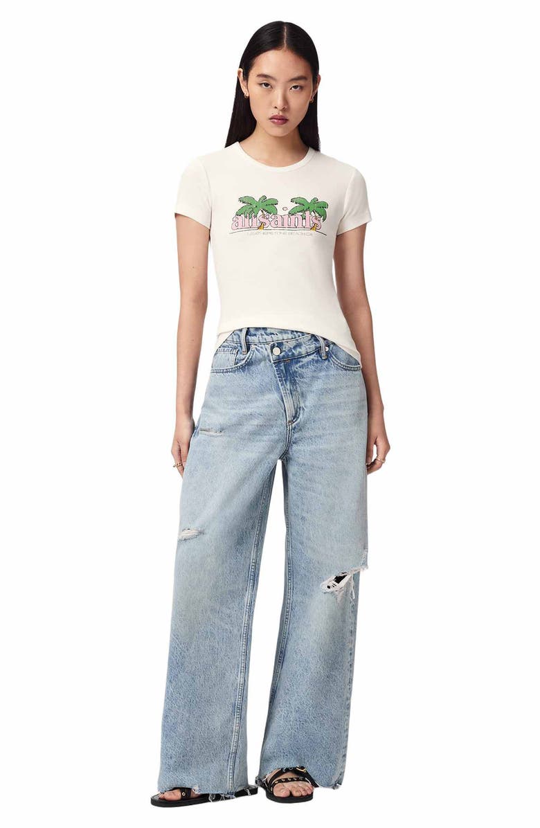 AllSaints Troppo Stevie Graphic Cotton T-Shirt, Alternate, color, Chalk White