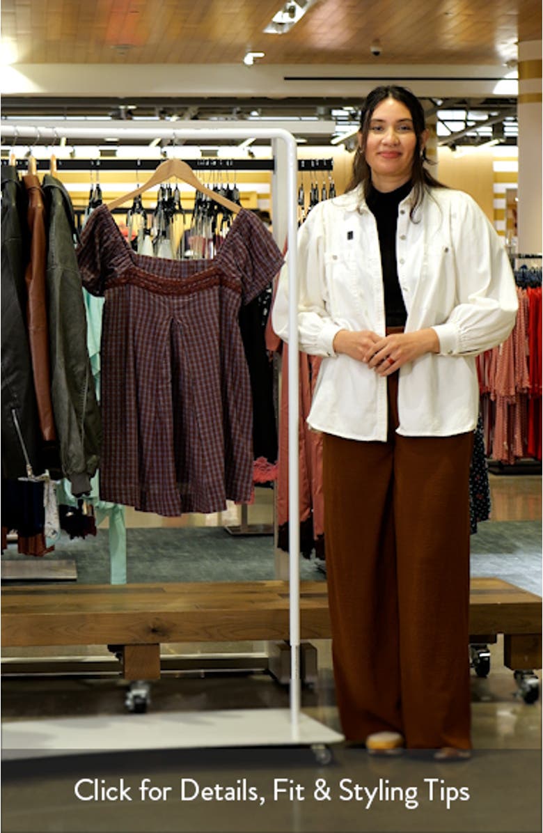 Cordelia Check Cotton Babydoll Minidress, sales video thumbnail