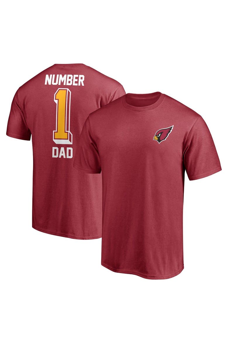 Men's Fanatics Branded Cardinal Arizona Cardinals #1 Dad T-Shirt, Main, color, Cardinal