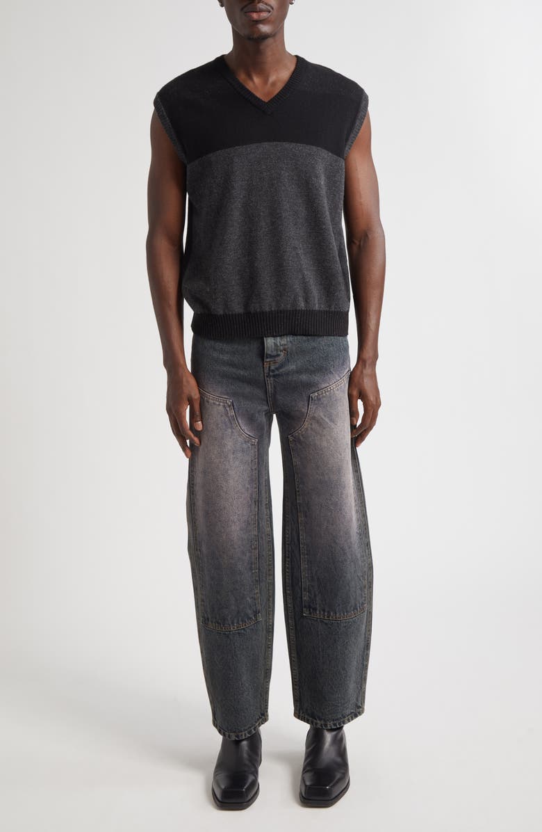 Eckhaus Latta Double Knee Baggy Jeans, Alternate, color, Moon Rock