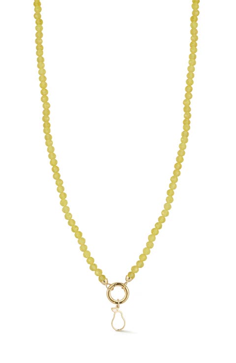 14K Yellow Gold Fruit Charm Beaded Necklace