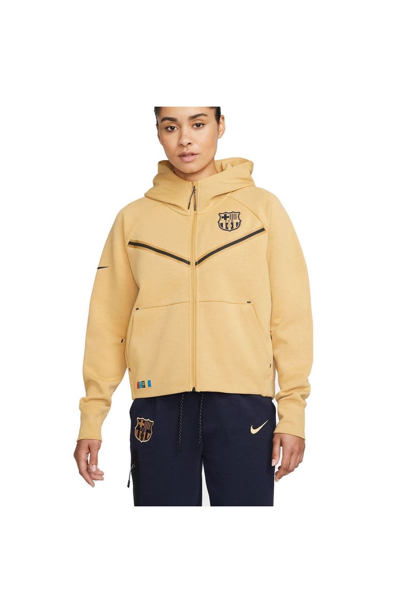 Nike Women's Nike Gold Barcelona Tech Fleece Raglan Full-Zip Hoodie, Main, color,