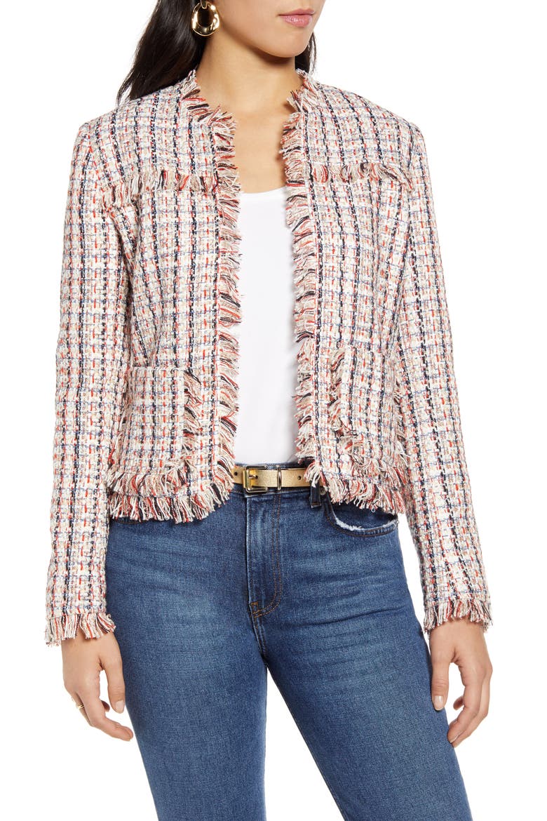 Tweed Jacket, Main, color, IVORY MULTI TWEED