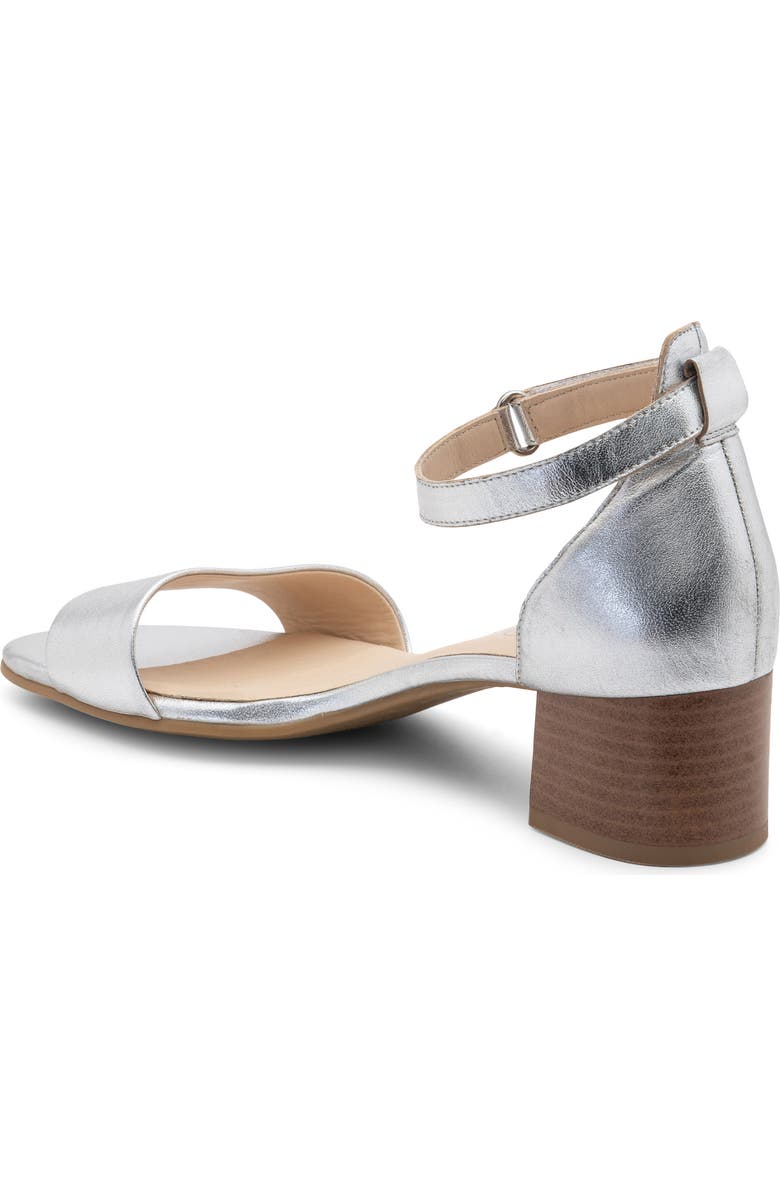 ara Pauline Block Heel Sandal, Alternate, color, Silver Metallic Calf